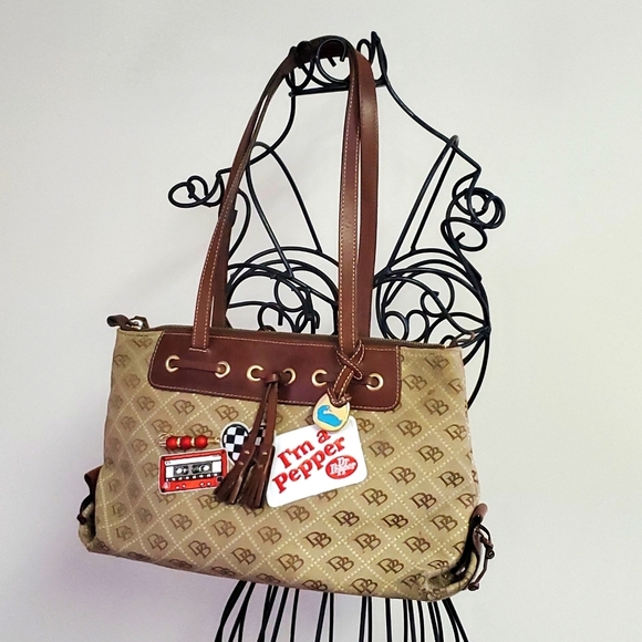 Dooney & Bourke- Vintage Monogram Shoulder Bag with Custom Dr Pepper Patchwork - Picture 2 of 7